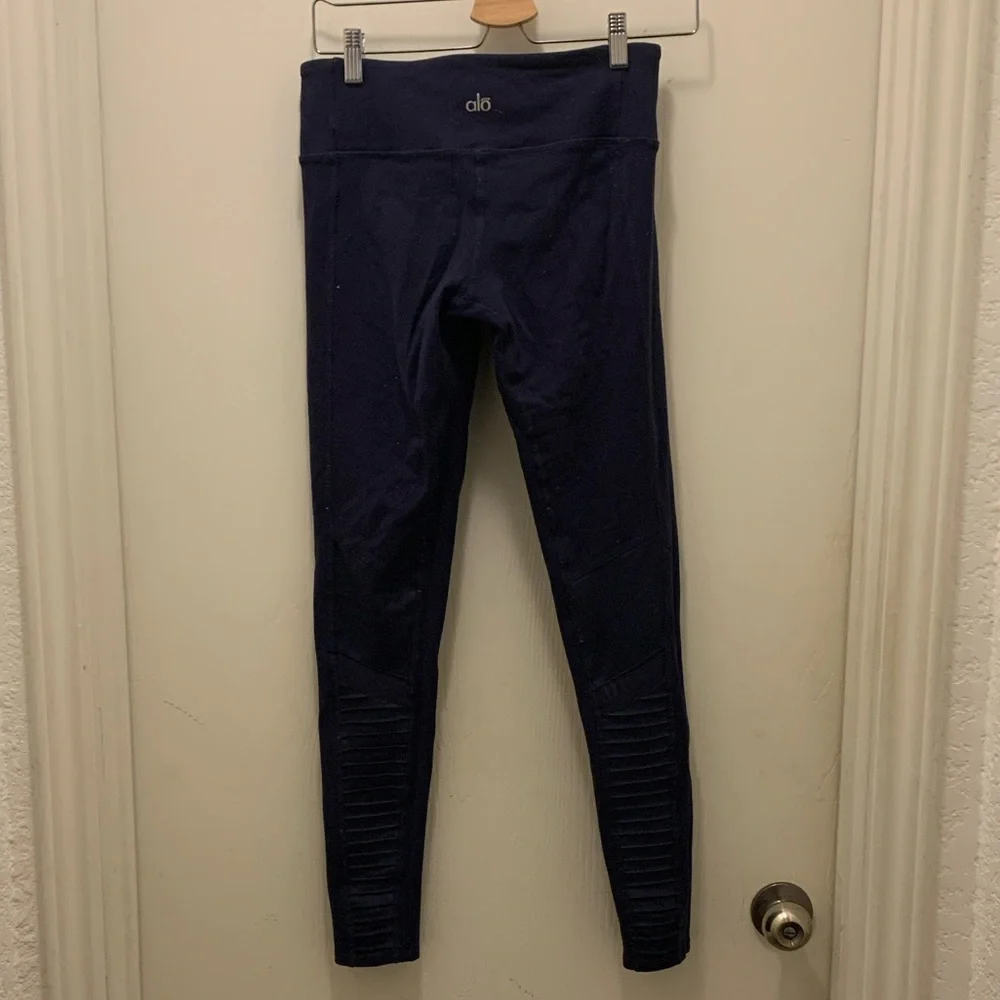 Alo Yoga Navy Moto Leggings